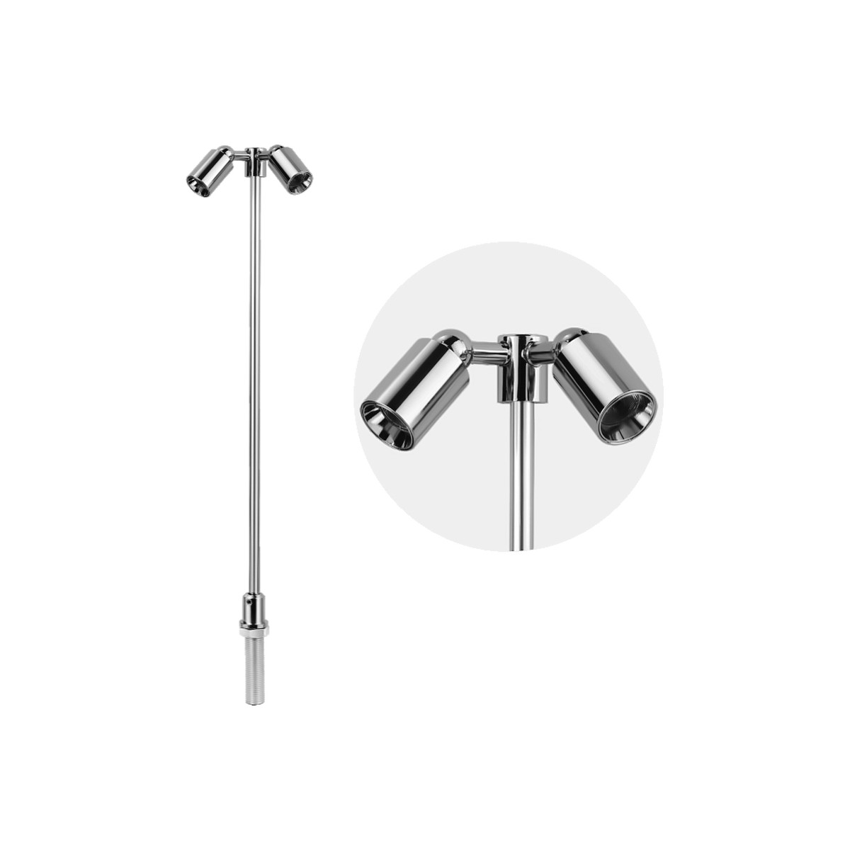VeroLED Asta Cromo 2W L — proiettore a stelo