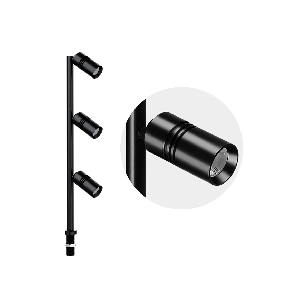 VeroLED Asta Tripla 3×2W — proiettore a stelo