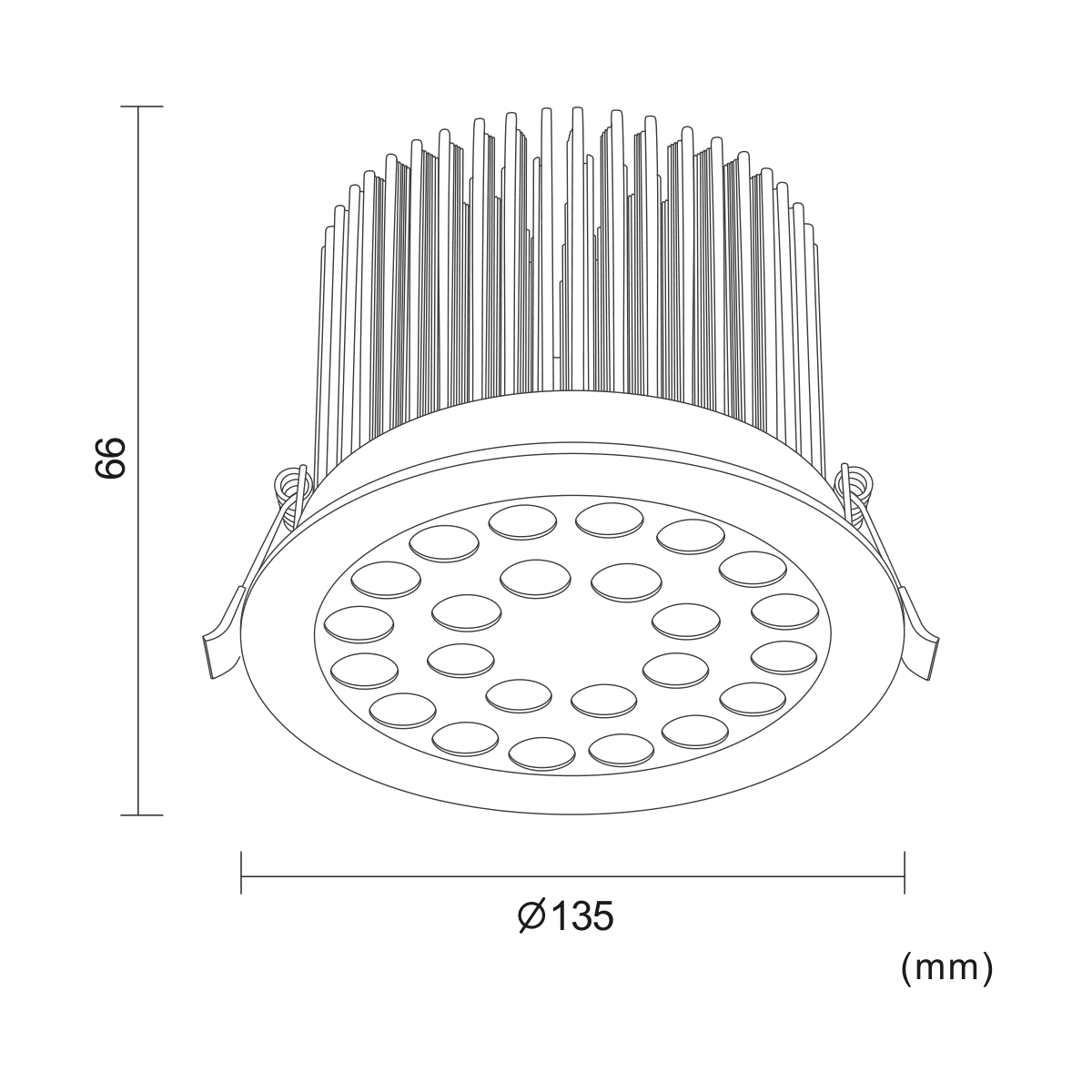 Cielo 35 Motor — disegno quotato in millimetri