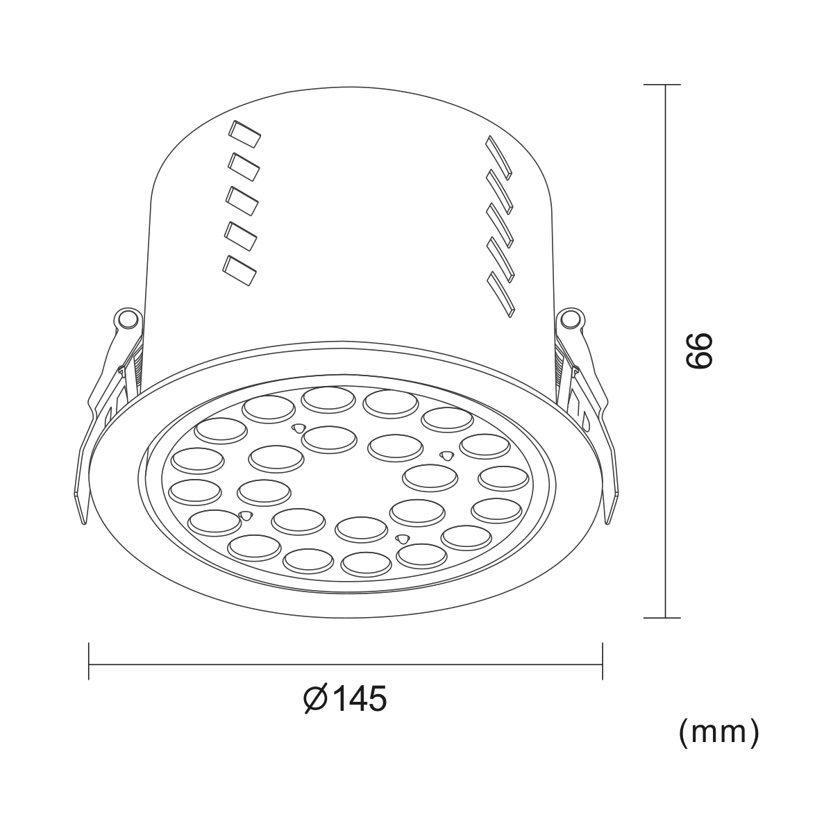 Cielo 24 Gimbal — disegno quotato in millimetri