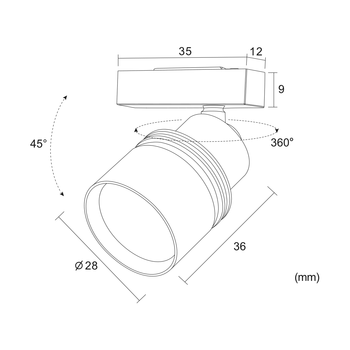Filo Magnete 3W — disegno quotato in millimetri