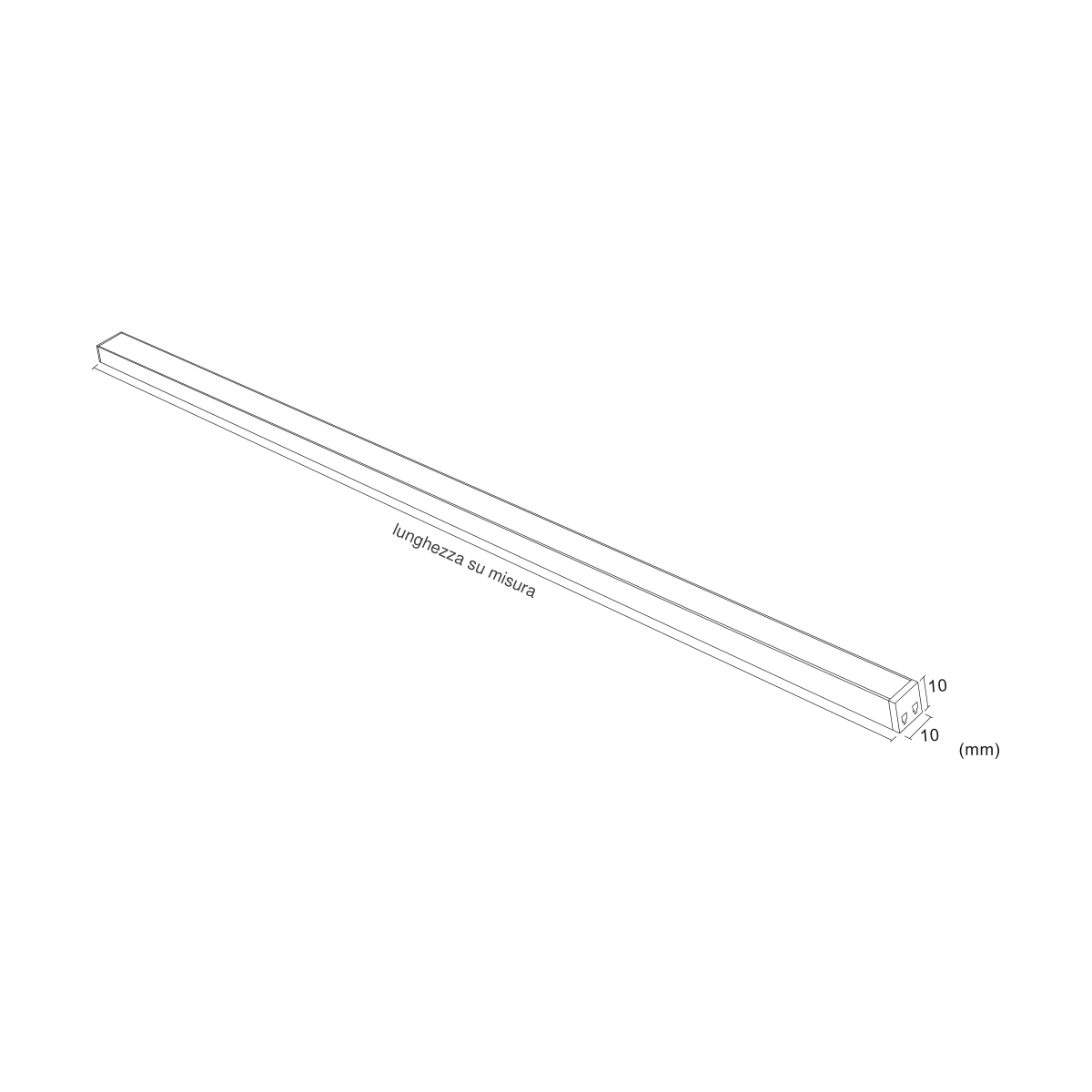 Nastro Profilo 10 Clip — disegno quotato in millimetri