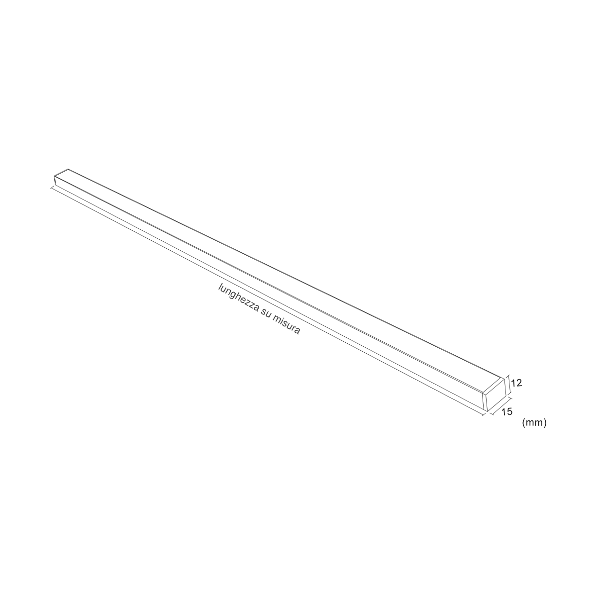 Nastro Profilo 12×15 Clip — disegno quotato in millimetri