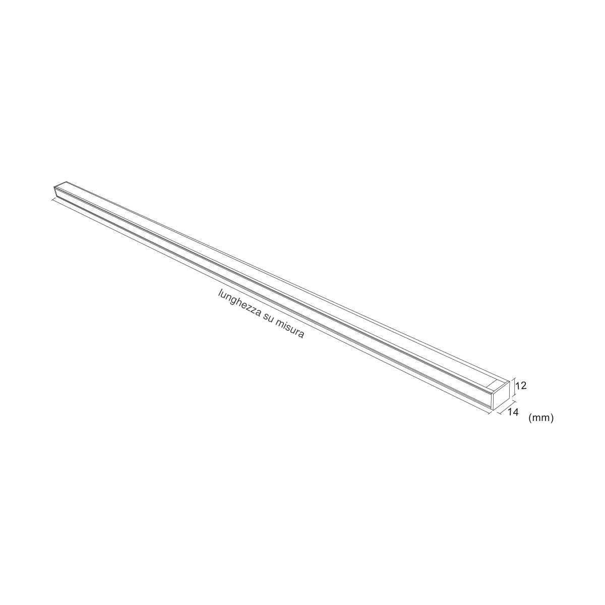 Nastro Profilo 12×14 — disegno quotato in millimetri