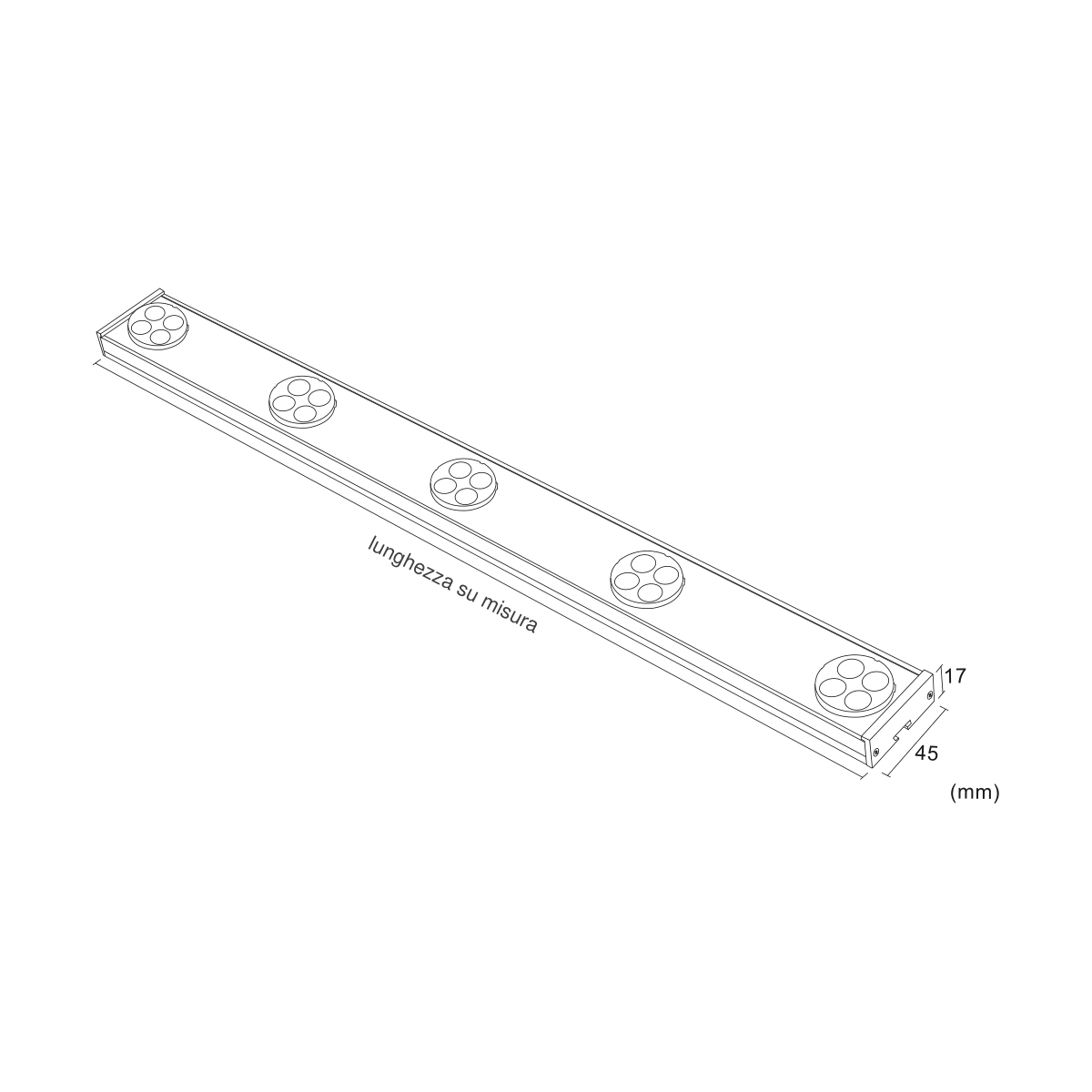 Nastro Tunable 40 — disegno quotato in millimetri