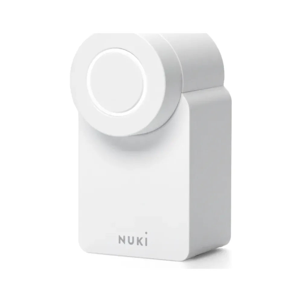 Nuki Smart Lock Go bianca, vista di tre quarti